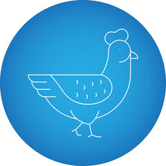 Chicken single vector icon illustration