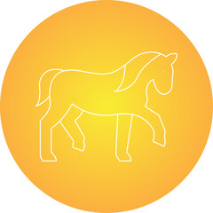 Horse single vector icon illustration