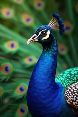 Obraz premium Colorful peacock plumes with selective focus on intricate details, close-up, colors