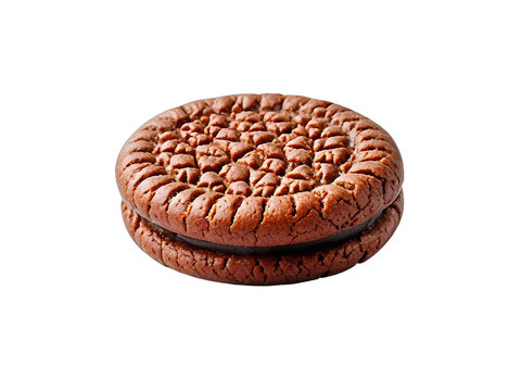 Brown sandwich cookies chocolate isolated on the transparent background