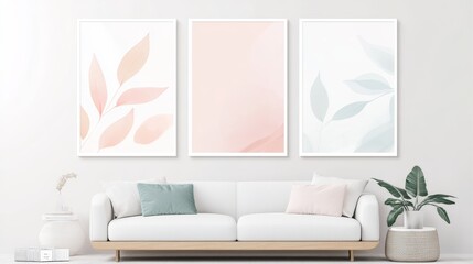 Blank wall frame model background