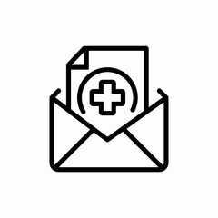 Email medical notification icon vector sign