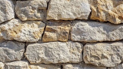 Rustic stone wall texture, sunny day