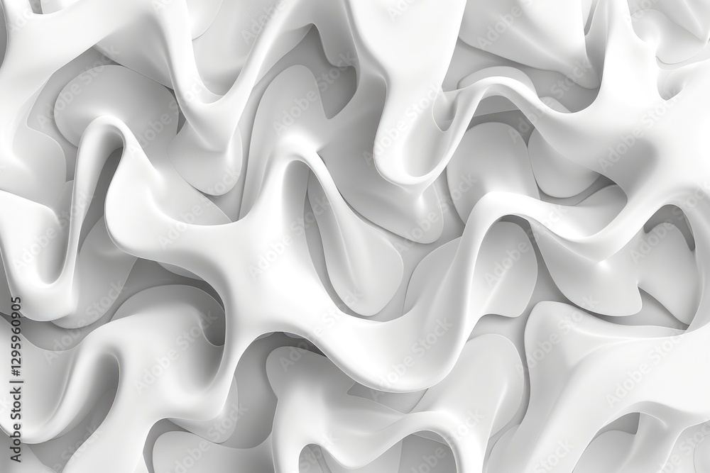 Fototapete abstract white organic structure with holes. modern 3d texture design. background image of 3d render