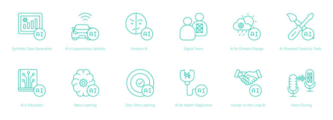 Synthetic Data and AI in Autonomous Systems Vector Icon