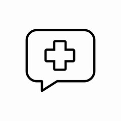 Medical chat message icon vector sign