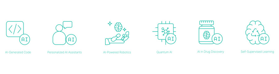 Fototapeta premium AI-Generated Code and Advanced Robotics Vector Icon