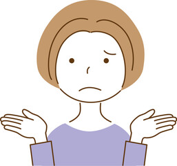 モヤモヤした表情の女性
