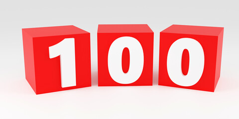 Luxury red sign 100k online internet media blog followers 3D render illustration