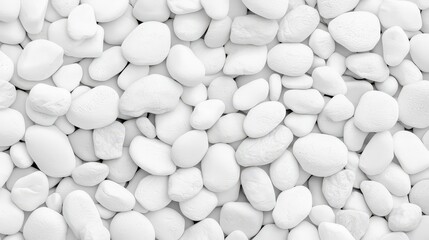 Minimalist White Pebbles With Smooth And Textured Surfaces In A Natural Abstract Arrangement