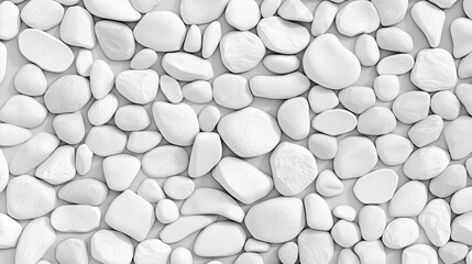 Minimalist White Pebbles With Organic Shapes And Smooth Textured Surfaces In Abstract Arrangement