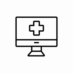 Fototapeta premium Computer medical cross icon vector sign