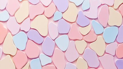 Abstract Soft Pastel Pebbles With Organic Shapes In A Minimalist Aesthetic Composition