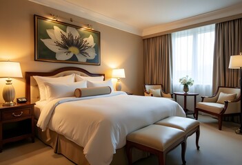 Fototapeta premium bedroom in hotel