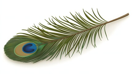 Obraz premium Elegant Peacock Feather with Vibrant Colors Isolated on a Clean Background