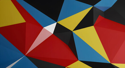 Abstract Geometric Background, Colorful Low Poly 3D Render, Modern Polygon Design