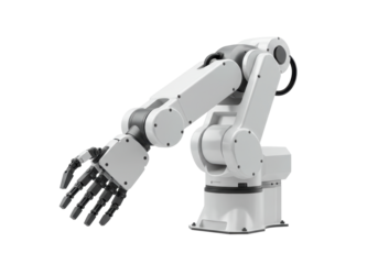Isolated State-of-the-Art Industrial Robotic Arm with Hand