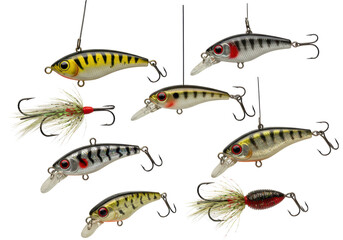 Isolated Collection of Fishing Lures