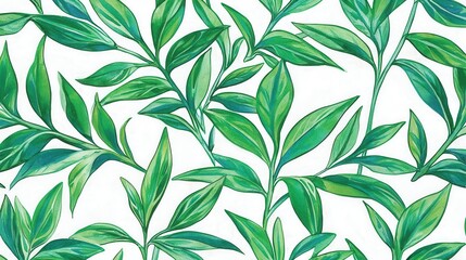 Lush Green Tropical Foliage Seamless Pattern