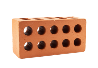 Isolated Perforated Red Brick Isolated