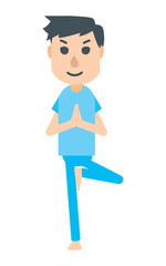 ヨガのポーズをする人　健康　運動