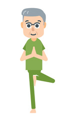 ヨガのポーズをする人　健康　運動