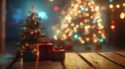 Snowy Night Christmas Tree Gifts