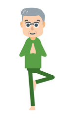 ヨガのポーズをする人　健康　運動