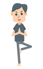 ヨガのポーズをする人　健康　運動