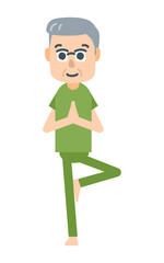 ヨガのポーズをする人　健康　運動