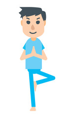 ヨガのポーズをする人　健康　運動