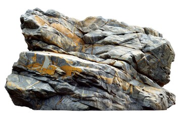 Rugged Boulder Landscape: Natural Geology, Sedimentary Stones, and Erosion Patterns in Earth Tones, cutout, isolated background