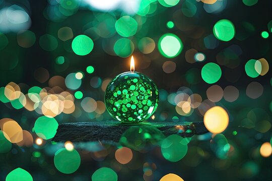 Emerald Bokeh Effect for Enchanting Celebrations and Invitations