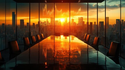 Sunset City Conference Room Meeting Charts