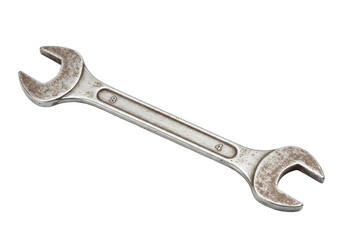 Isolated Used and Slightly Rusty Wrench