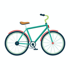 Obraz premium Bicycle icon illustration in vibrant colors on white background