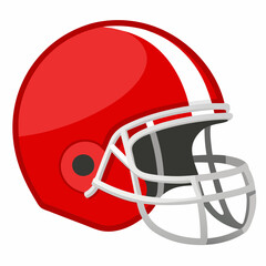 Fototapeta premium Football Helmet in red color with white stripe