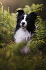 Border collie dog in the forest