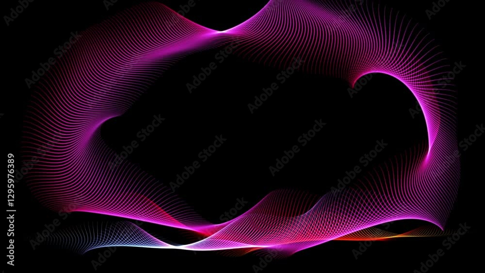 Sticker abstract background for logo animation. trails of winding colored lines.