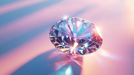 Brilliant cut diamonds and amethyst gems, isolated and shiny on luxury pink and purple