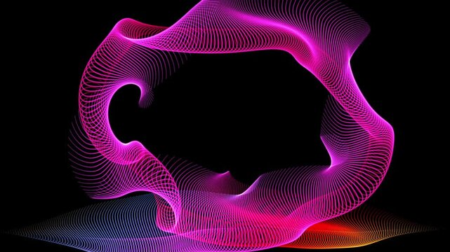 Abstract background for logo animation. Trails of winding colored lines.
