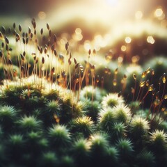 Obraz premium Macro shot of moss and small plants