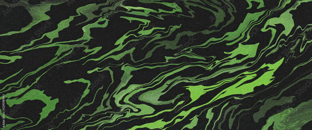 Poster Abstract Green Marble Pattern on Dark Background for Art and Design Inspiration grainy noise texture banner header poster wallpaper backdrop design with copy space