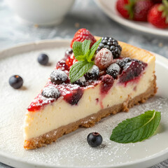 delicious berry cheesecake slice