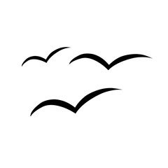 Flying birds simple icon vector illustration sign