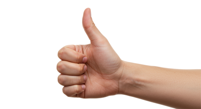 Isolated Hand Giving a Thumbs Up Gesture