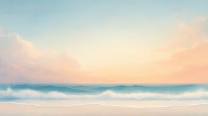 Obraz premium A beautiful ocean scene with a bright orange and pink sky