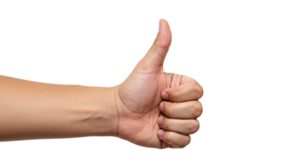 Isolated Human Hand Giving Thumbs Up Approval Gesture