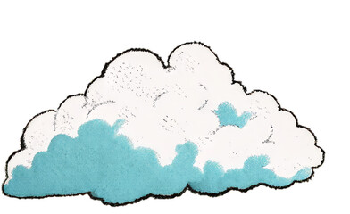 Vintage hand-drawn cloud illustration with shading