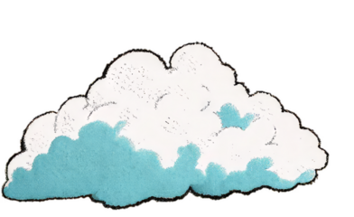 Vintage hand-drawn cloud illustration with shading